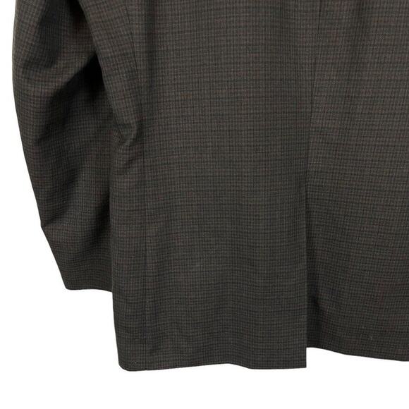Chaps Mens Brown Plaid Suit Jacket Blazer Sport Coat 2 Button Business 42R - Picture 11 of 16